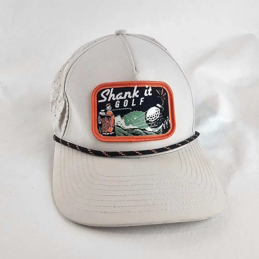 Shank It Golf Hat Snapback Rope Cap Adjustable Performance Golf Bomb Desert